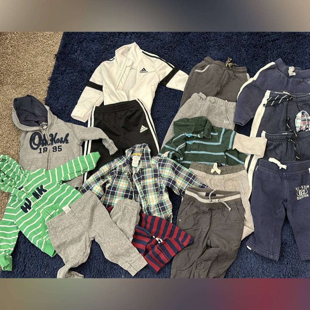 Adidas Kids Green and Blue Plaid Shirt